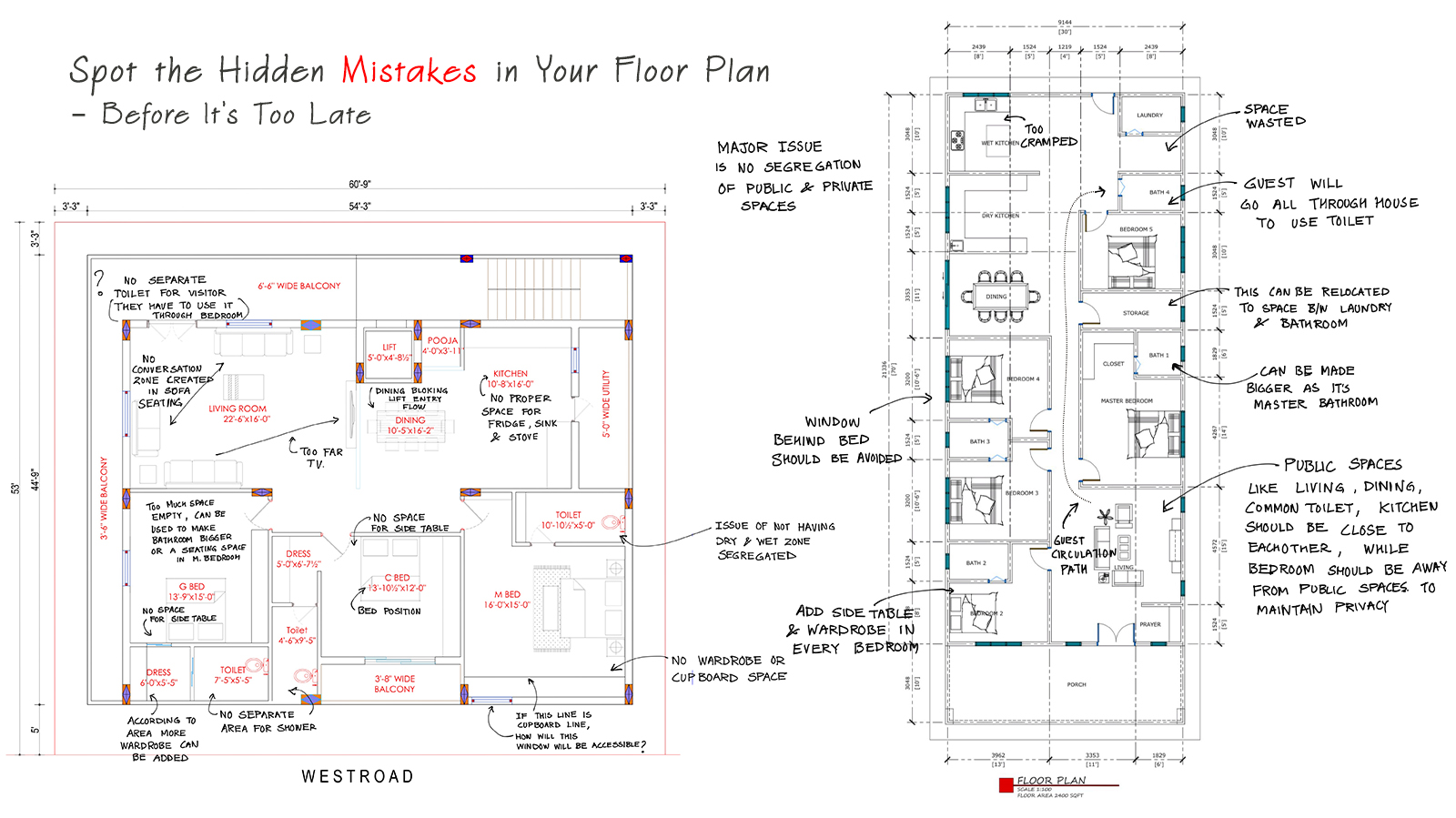 Spot the hidden mistakes in your floor plan — annotated example